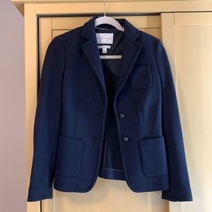 Italian wool black and dark navy contrast blazer